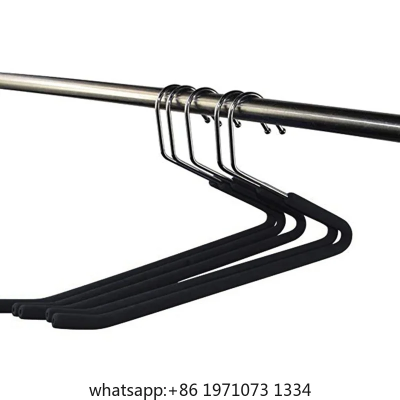 Promotion! Open End Trouser Hangers Slack Pant Hanger with Non-Slip Foam Coated Black 5-Pack