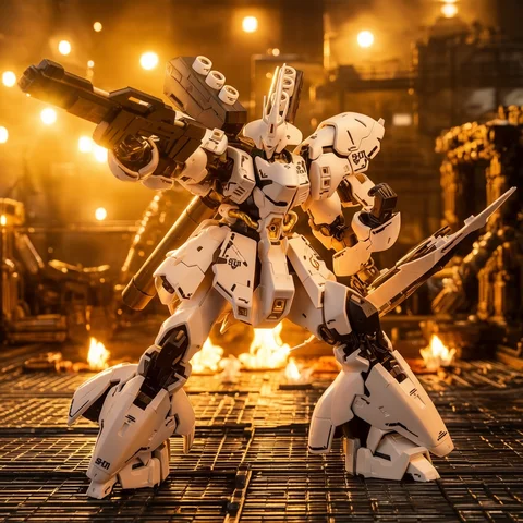 RG MSN-04 White Version Series Action Figure Mecha Warrior High Detail Detachable Parts Assembly Model Toy Collectible Boy Gifts