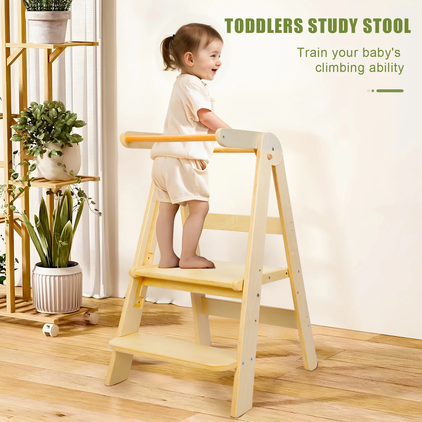 Children's Toddler Standing Tower Hand Washing Stool Multi-functional Kitchen Stool Montessori Climbing Chair Learning Tower