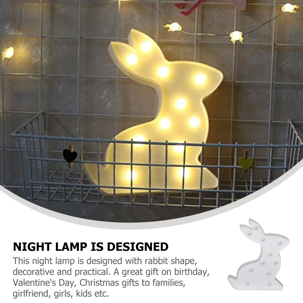 Creative Rabbit Shape Neon LED Night Light Desktop Lamp Soft Glow Party Home Decoration Birthday Bedside Festival Light