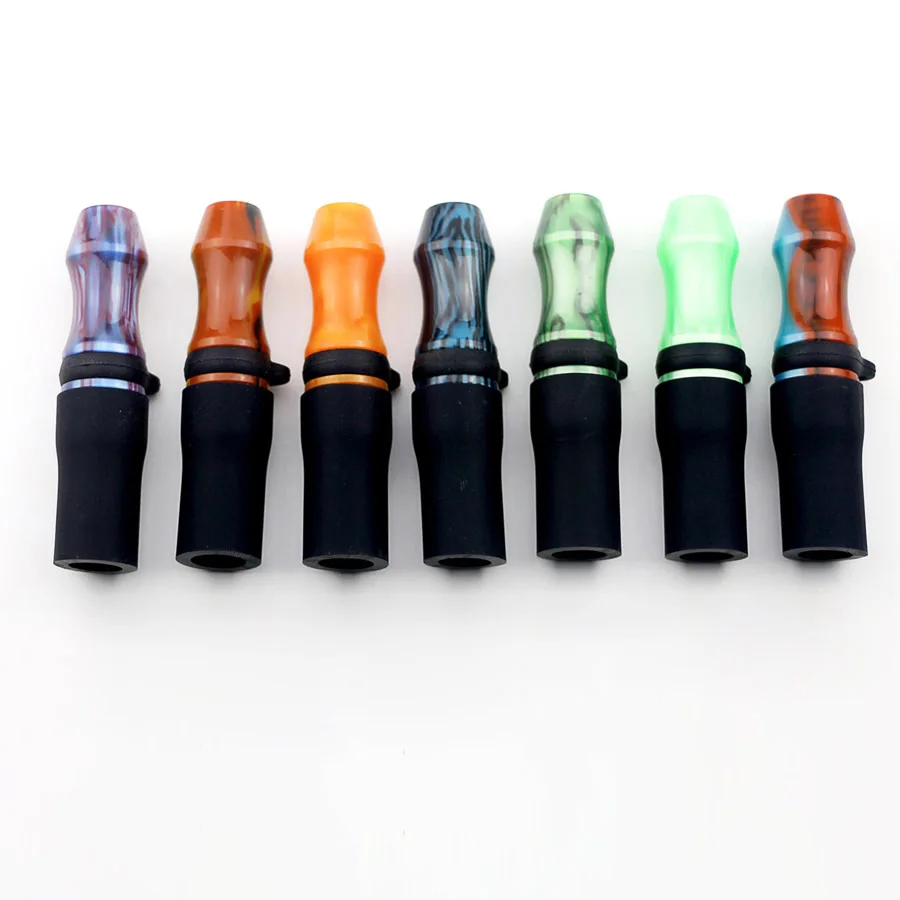 Portable Shisha Mouth Tip Resin Silicone Hookah Mouthpiece With Hang Rope Strap Chicha Narguile Water Pipe Mouth Tips