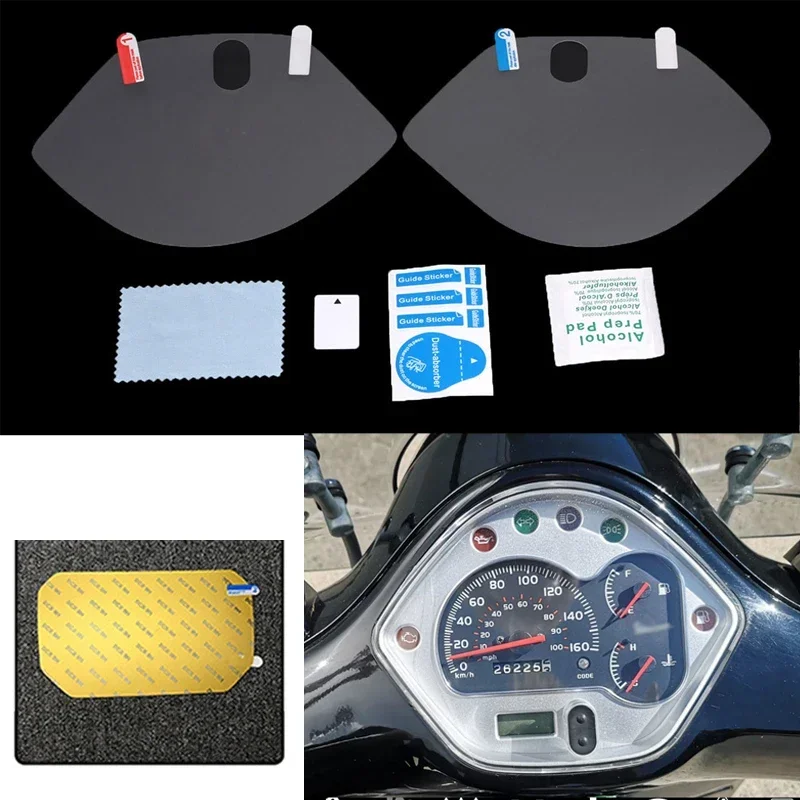 2PCS For Vespa GTS300 GTS 300 2014 2015 2016 Motorcycle Accessories Cluster Scratch Protection Film Dashboard Screen Protector