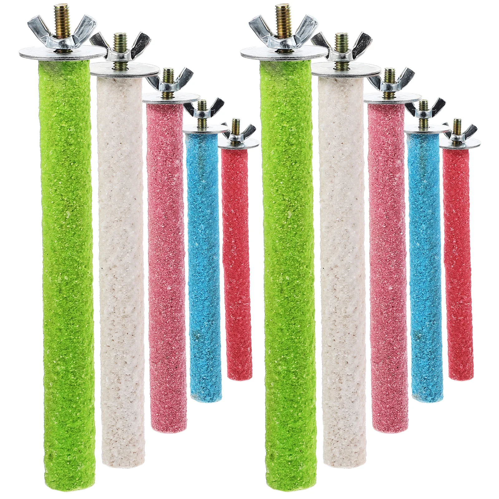 

10pcs Matte St Pole Bird Perch Toys Parakeet Striped Bass Training Supplies Hard Wood Bite Resistant Stable Funny Practical