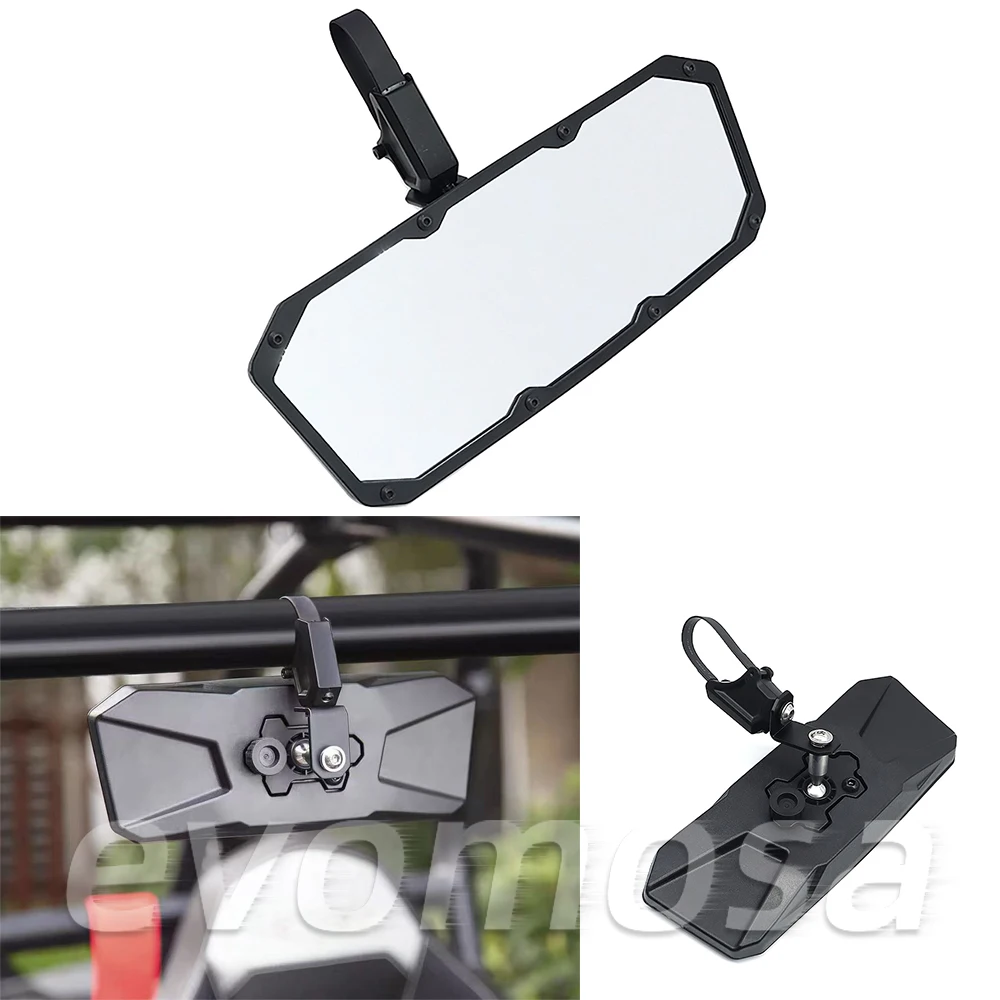 Universal UTV/ATV 1.75-2 Inch Rearview Mirror for Polaris CF Moto Kawasaki Central Mirror Mount Roll Cage Bar