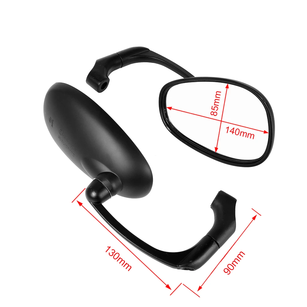 360° Adjustable Wide View Motorcycle Rearview Mirror 8/10mm Black Universal Side Mirrors For Honda CG 125 Cafe Racer Suzuki