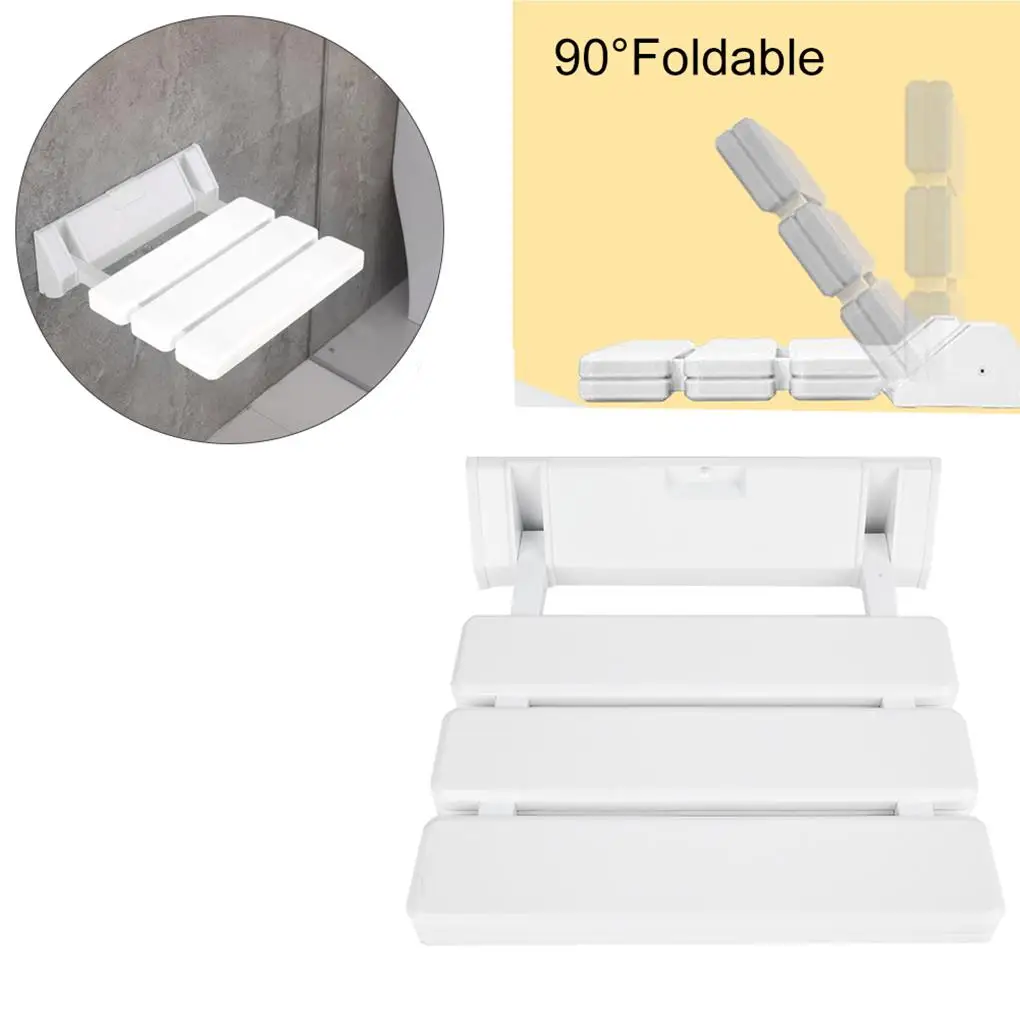 Asiento de ducha montado en la pared, taburete de aleación de aluminio, plegable, ahorro de espacio, Banco de ducha blanco, baño doméstico, uso en