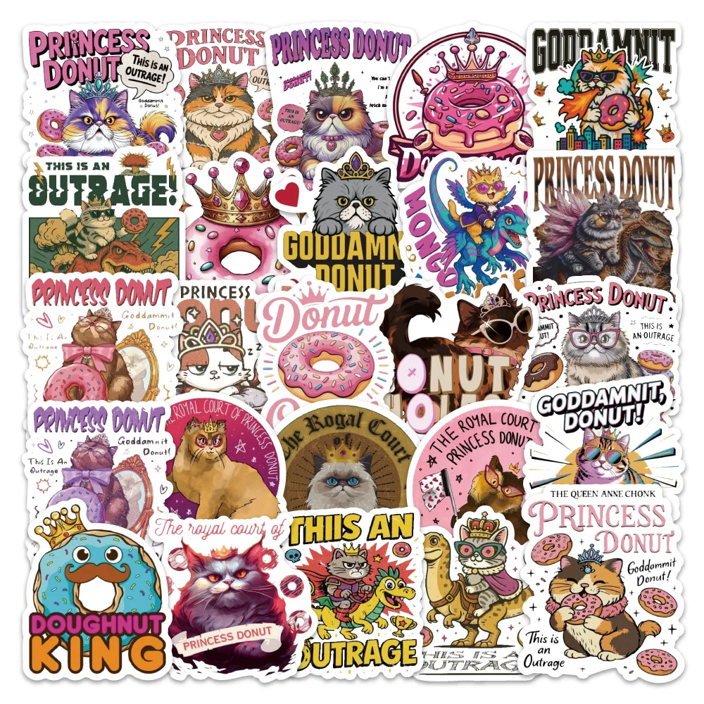 

55Pcs Dungeon Crawler Carl Stickers Goddamnit Donut Decals For Laptop Scrapbook Luggage Guitar Helmet DIY Graffiti Stickers