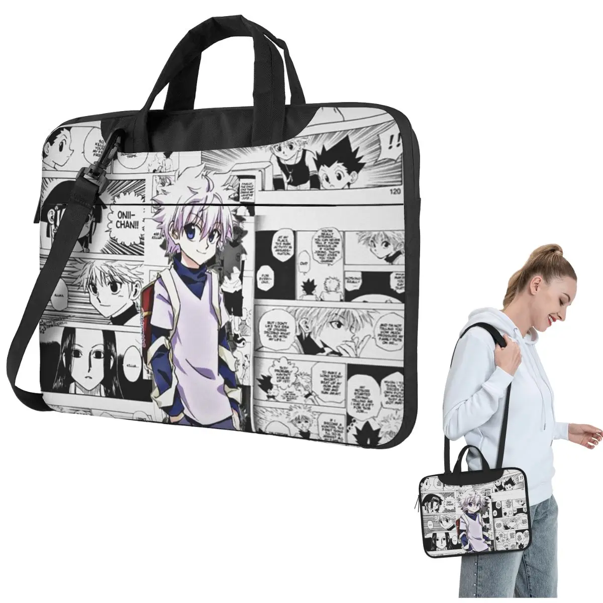 Killua Zoldyck Anime HXH Hunter X Hunter Crossbody Laptop Bag Case  Resistant Protective Notebook Pouch for Macbook Pro