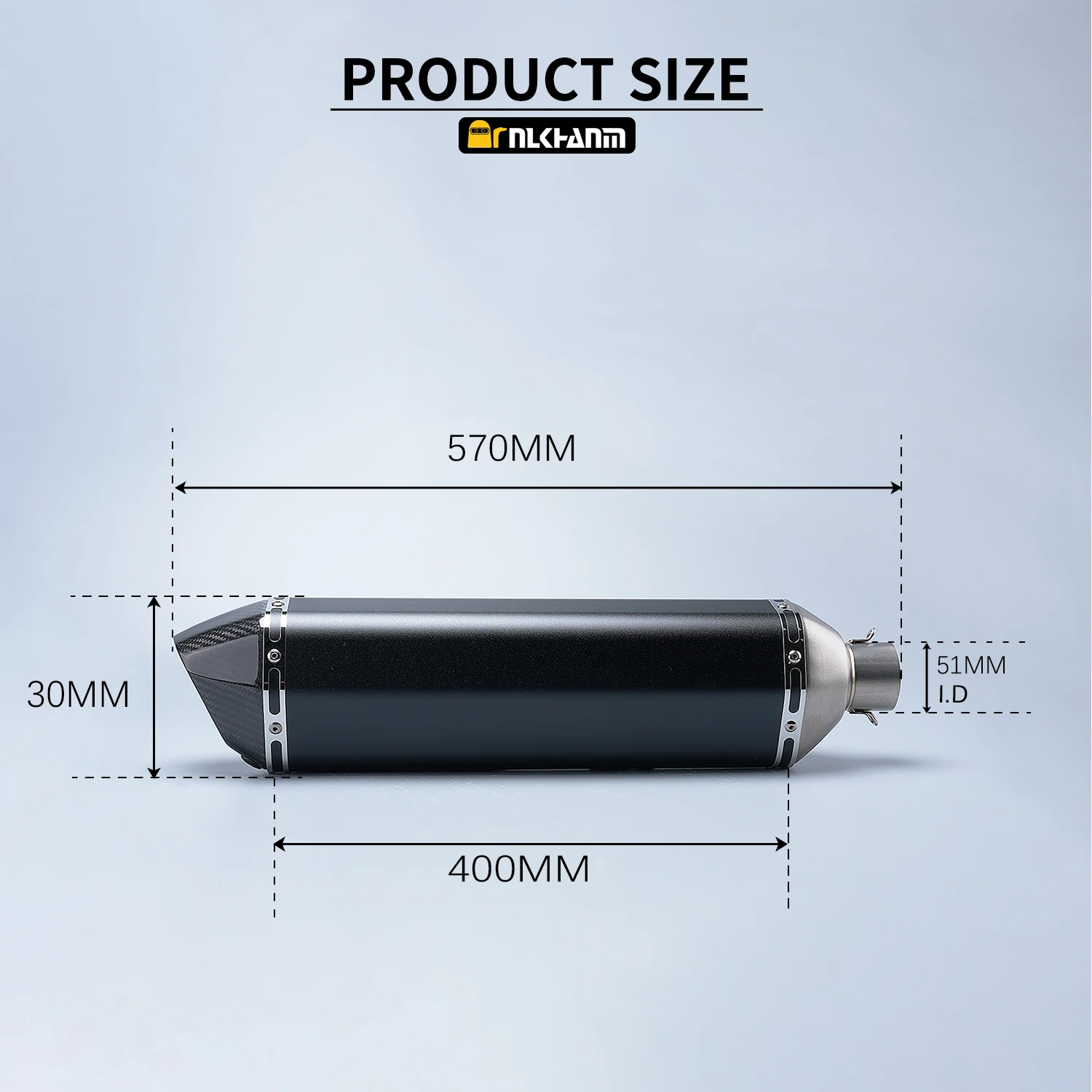 نظام عادم الدراجة النارية العالمي كاتم صوت طويل AK مع قاتل DB لـ ninja400 MT07 RC390 ZX6R R6