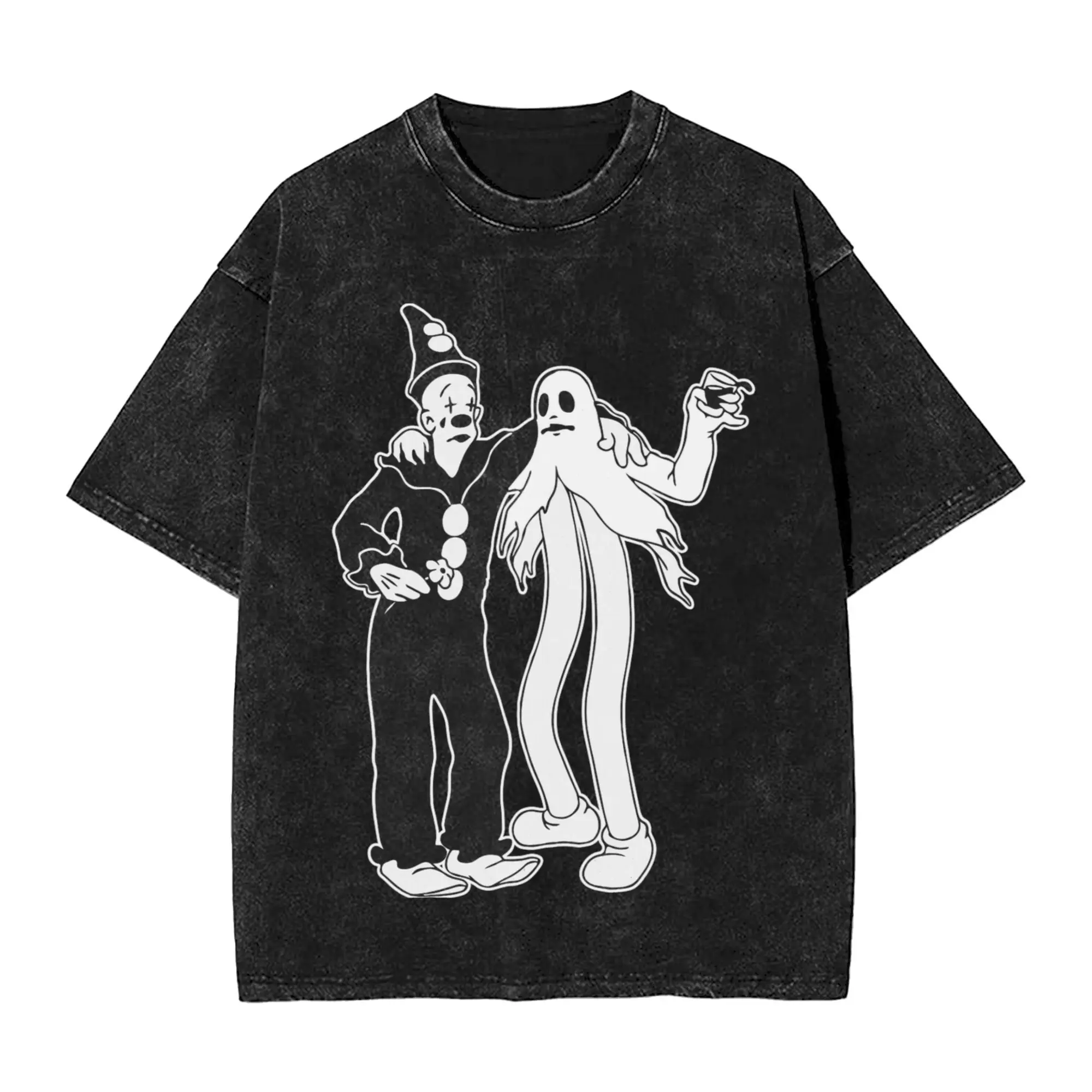 

Ghostemanes Double Sided T-Shirt Simple T-Shirts Short Sleeve Aesthetic Tops Summer Cotton O-Neck Plus Size Top Tees