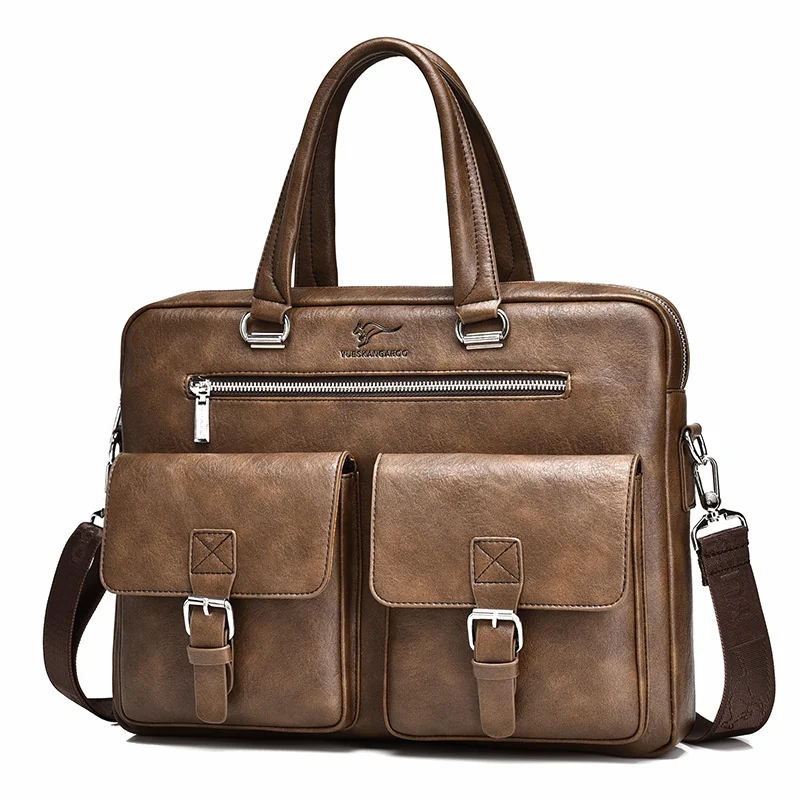 Sac à main en cuir PU pour hommes d'affaires, sac à bombes vintage, sac messager multifonctions, sac pour ordinateur portable de grande capacité, lancé masculin