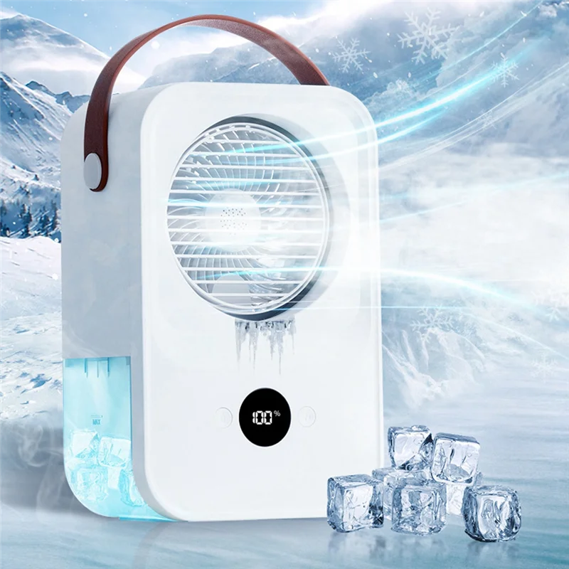 Evaporative Air Conditioner Portable Air Cooler,Powerful 4-Speed, Quiet, 650 ML Water Tank,Display Desktop Cooling Fan