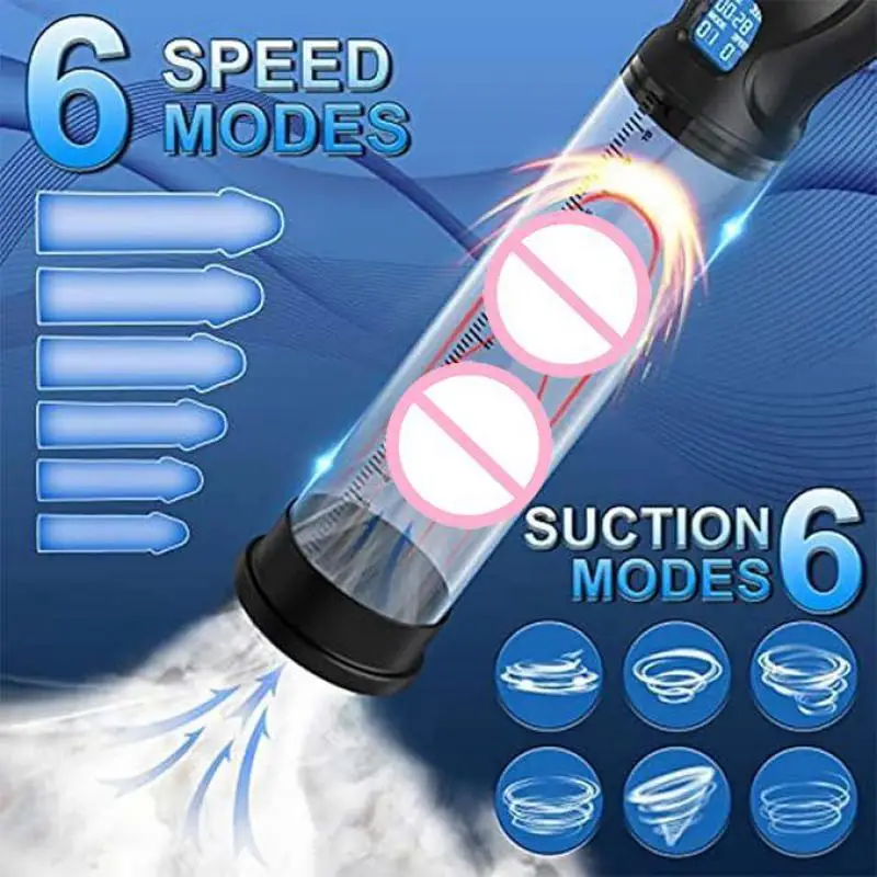 مضخة القضيب Ipx7 مقاوم للماء الكهربائية للرجال القضيب توسيع مضخة تفريغ القضيب المكبر مدلك الموزه الذكور 18 + الجنس لعب