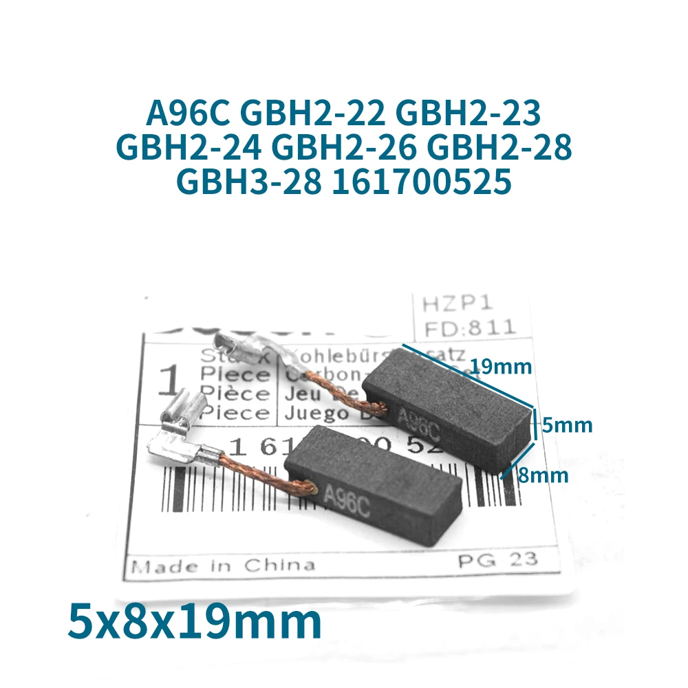 

A96C Carbon Brushes for Bosch GBH2-22 GBH 2-22 2-23 GBH2-23 GBH2-24 GBH2-26 2-28 GBH3-28 161700525 Electric Hammer Accessories
