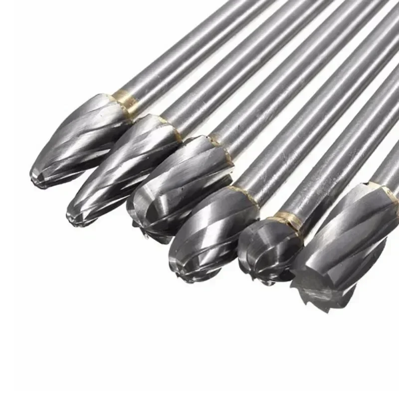 6pcs 6x10mm Aluminum Cylinder Head Porting Tungsten Carbide Porting And Polishing Tools 6mm Shaft Power Tools Drill Bit