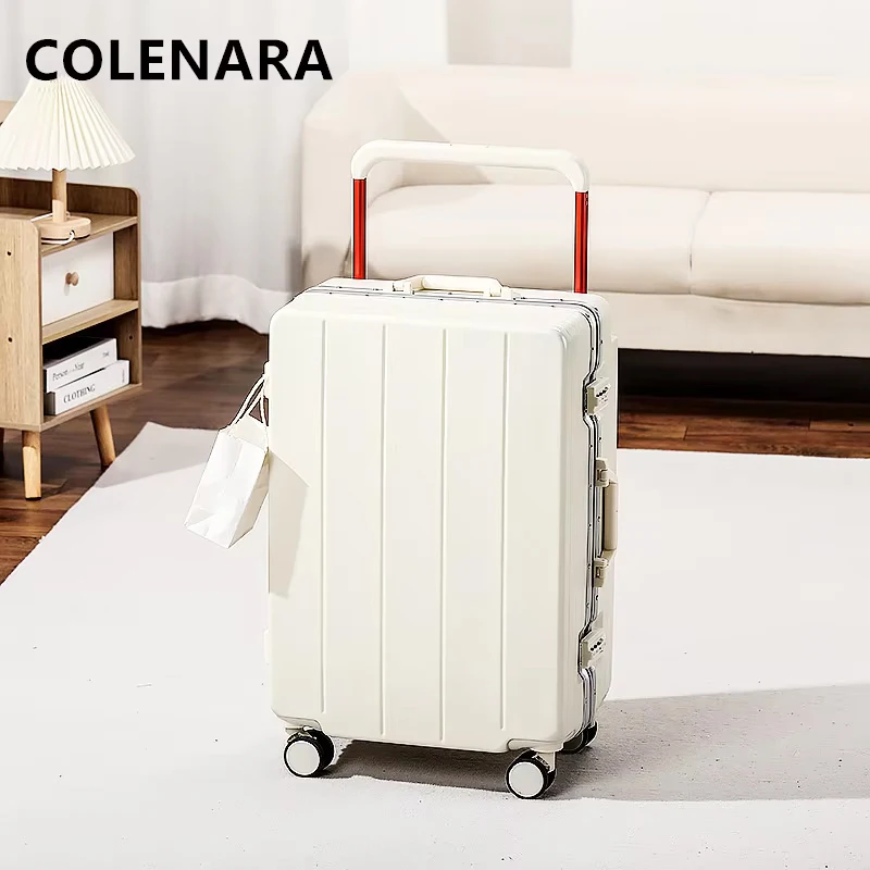 

COLENARA New Suitcase 20" Inch Boarding Box 22"24"26"28"large-capacity Trolley Case Aluminum Frame Password Box Rolling Luggage