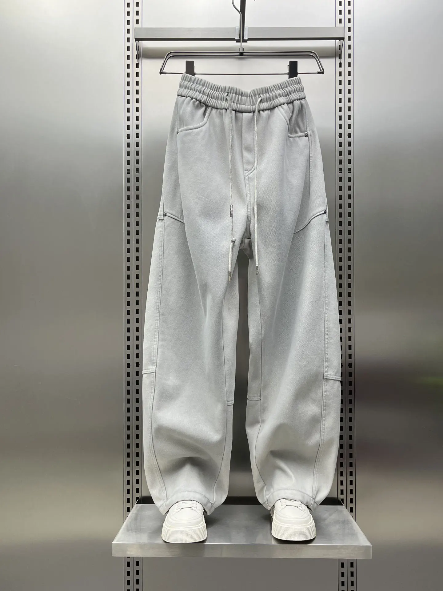 

Мужские повседневные брюки прямого кроя с флисовой подкладкой в стиле ретро, свободные, в американском уличном стиле, хипстерские, Haome Knife Trousers