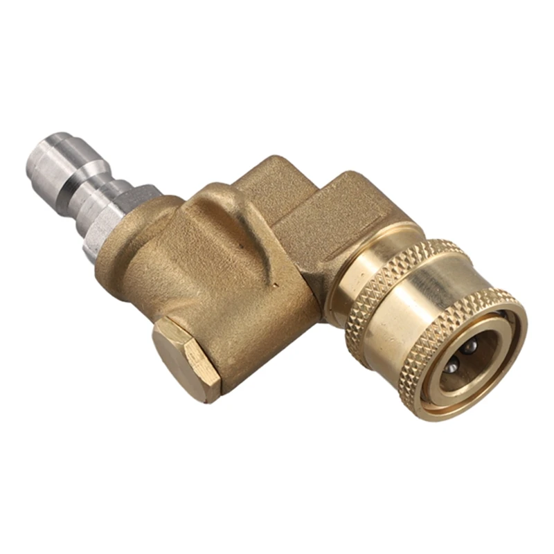 

Quick Connecting Pivoting Coupler For High Pressure Washer Spray Nozzle 4500 Psi, 1/4 Inch, Updated 90 Degree