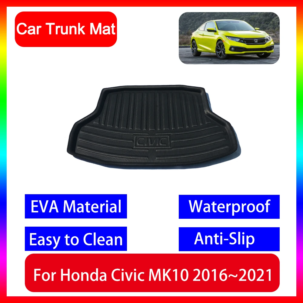 

Car Trunk Mat For Honda Civic MK10 2016 2017 2018 2019 2020 2021 Waterproof and Dustproof Protective Pad Car Cargo Liner Box Mat