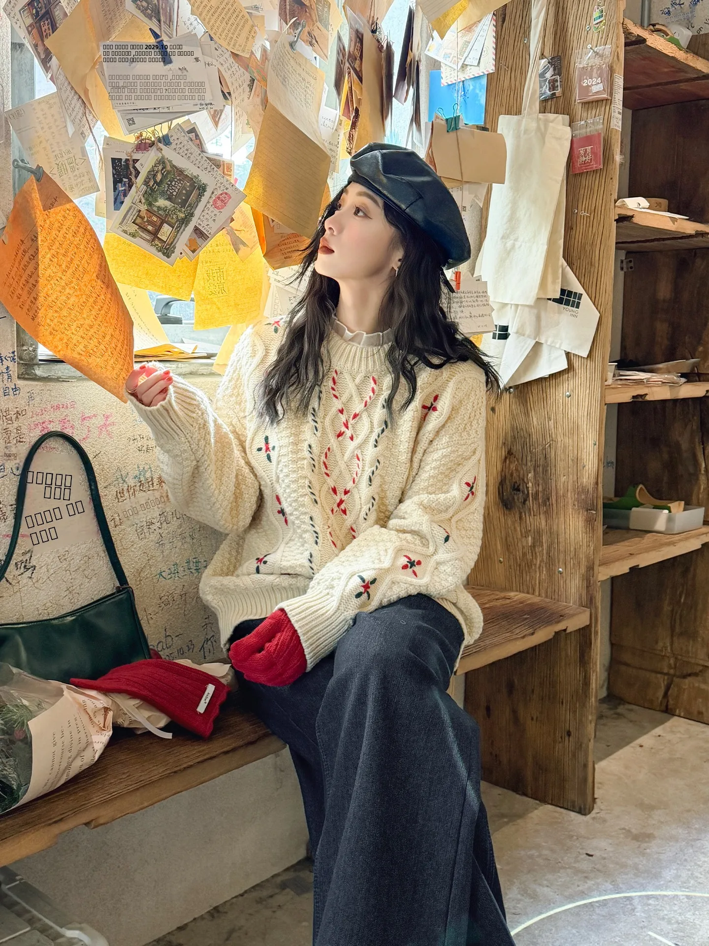 

Свитер крупной вязки свободного кроя с круглым вырезом, мягкий, для повседневной носки, из тонкой шерсти, длинный, для девушек, модный