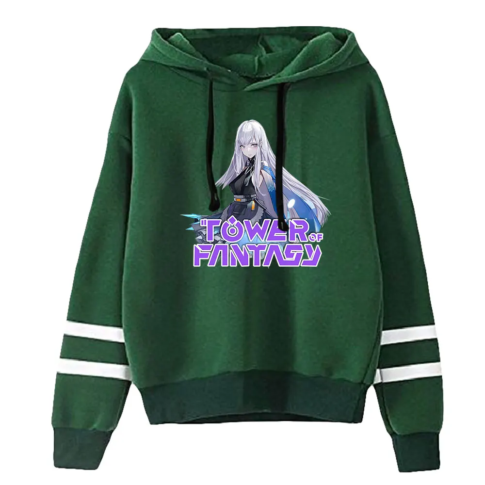 Hoodie unisex Tower of Fantasy Game, sem bolso, barras paralelas, moletom de manga, streetwear Harajuku, roupas para mulheres e homens