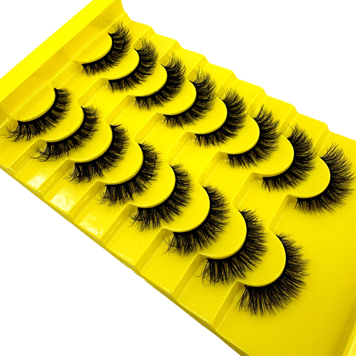 8 pares de pestañas de visón 3D Cilios esponjosas belleza suave pestañas postizas de visón cortas naturales pestañas postizas de maquillaje reutilizables gruesas clásicas