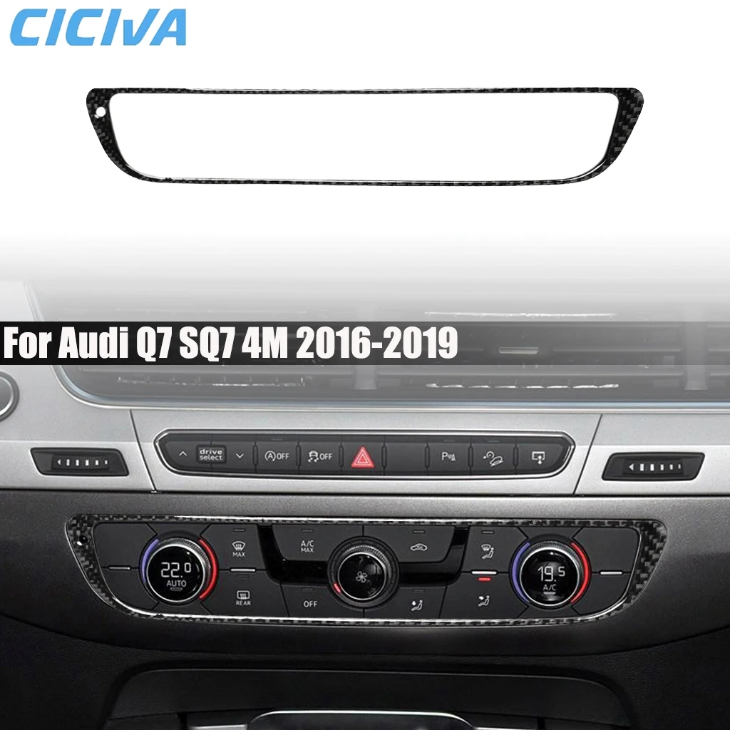 

Carbon Fiber Car Accessories Center Console Climate Control Interior Cover Modified Trim Sticker For Audi Q7 SQ7 4M 2016-2019
