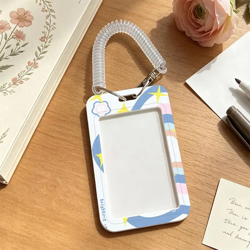 Fantasy Flowers Student Bus/Meal Card Protection Case Colorful Card Storage Photo Bag Kpop Photocard Holder Stretchable Spring C