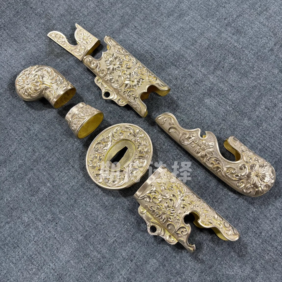 Complete Set of Brass Copper Pattern Sword Fittings Accessories for Chinese Brotherhood Dao Sword Knife Unsharp