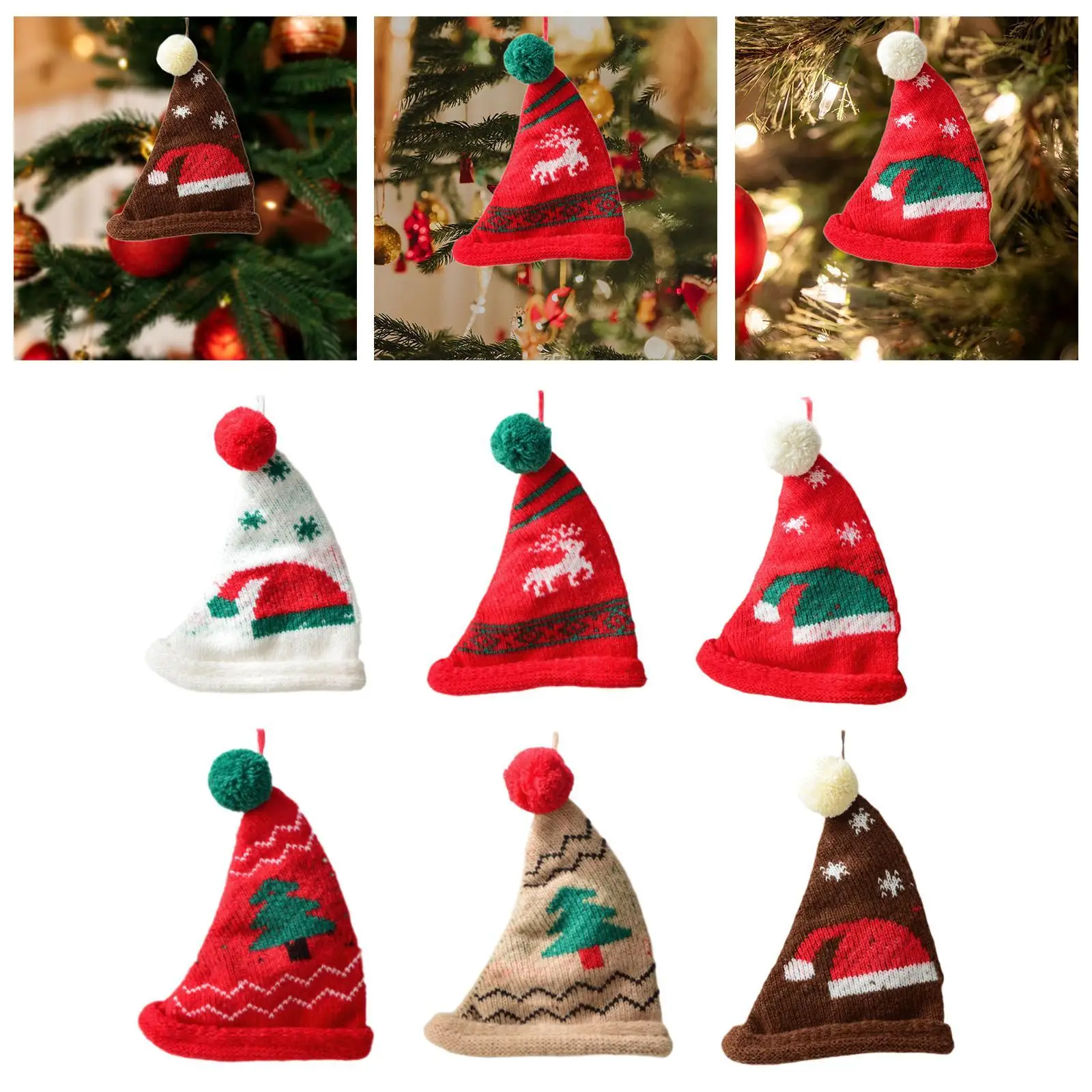 

Mini Christmas Hat Knitted Hat Winter for Birthday Gift Apartment Restaurant