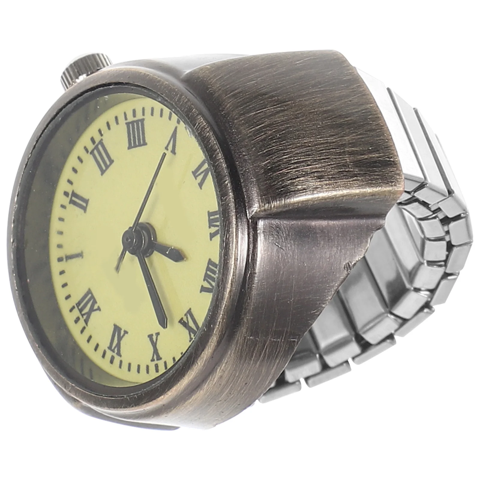 خمر زوجين حلقة ووتش الأرقام الرومانية البسيطة فنجر ووتش خفيفة الوزن دائم خاتم أنيق الرجال النساء عارضة الزخرفية #6