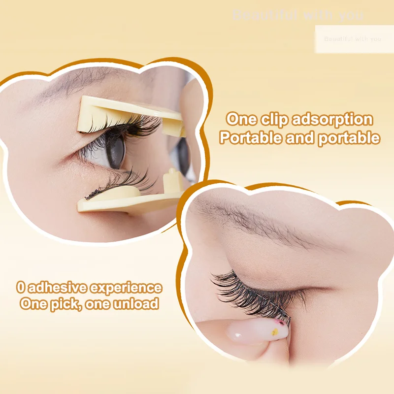 Ciglia magnetiche calde Set 1 paio riutilizzabili Nessuna colla necessaria Ciglia finte con pinzette magnetiche Strumento per trucco ciglia finte ricci