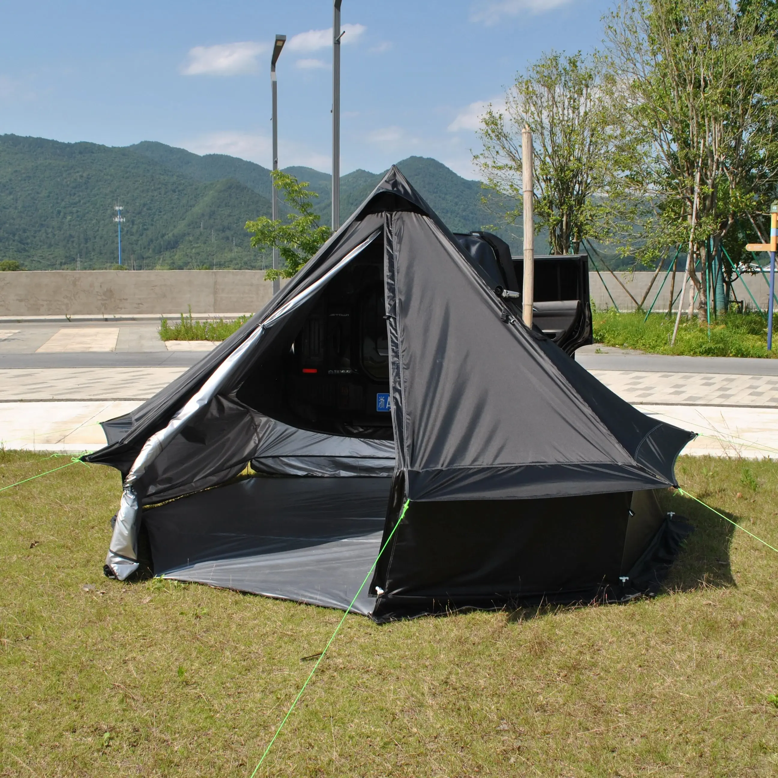 

Family Mongolia Yurt Tent Oxford Fabric, Easy Setup,Pyramid Tent Holds up to 8 People, Tailgate Tent SUV NEW Release,Large Space