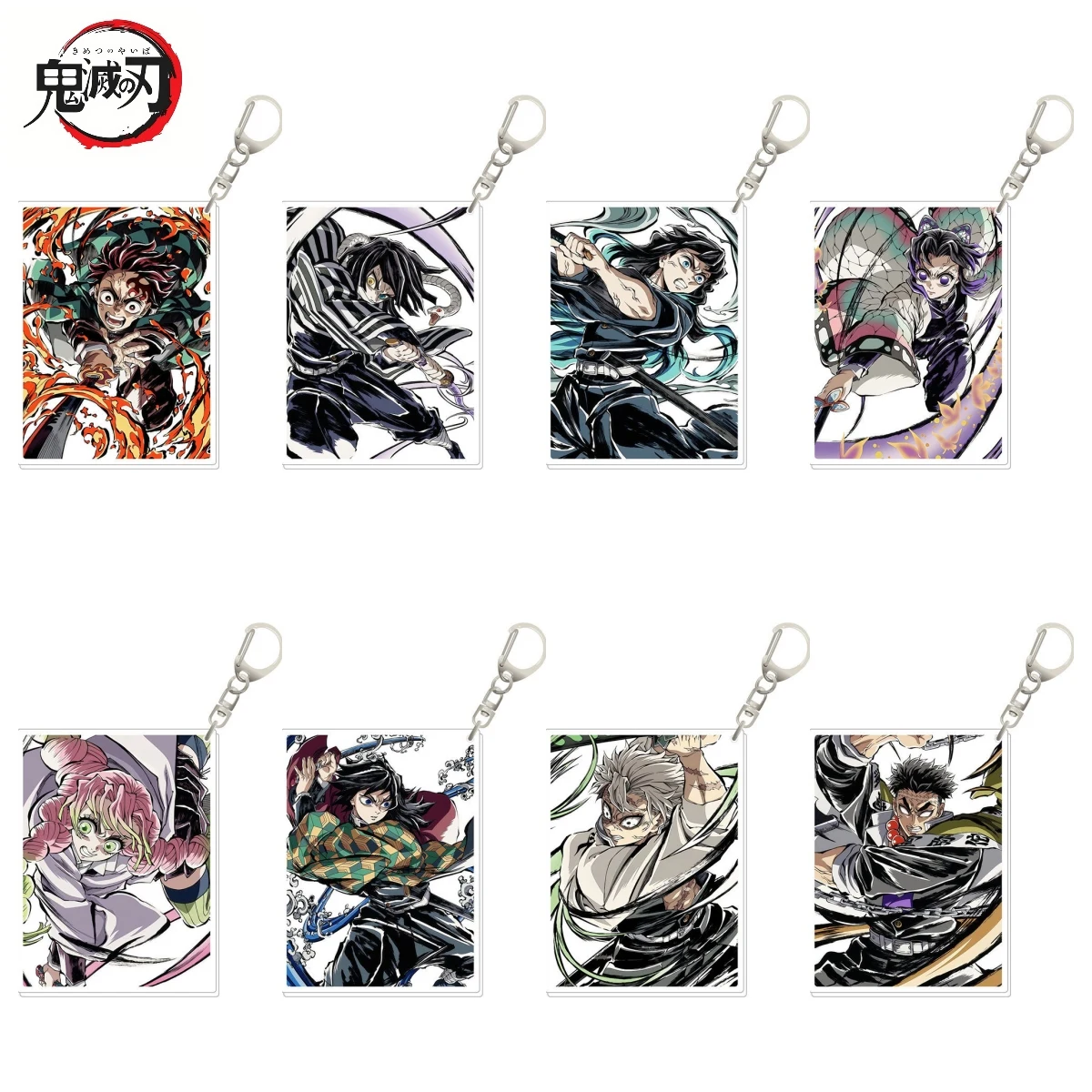 

Anime Demon Slayer Keychain Kimetsu no Yaiba Acrylic Pendant Manga Key Ring Bag Backpack Key Chain Cosplay Toy Keyring ACG Goods