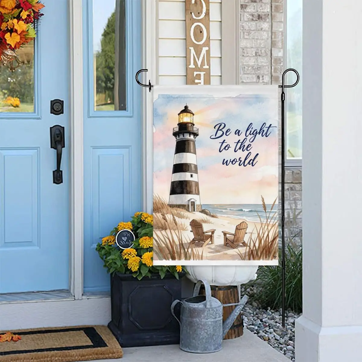 Be a Light to the World Lighthouse Garden Flag 12x18 Inch Double Sided – Inspirational Beach Scene Outdoor Yard Decoration f yyi
