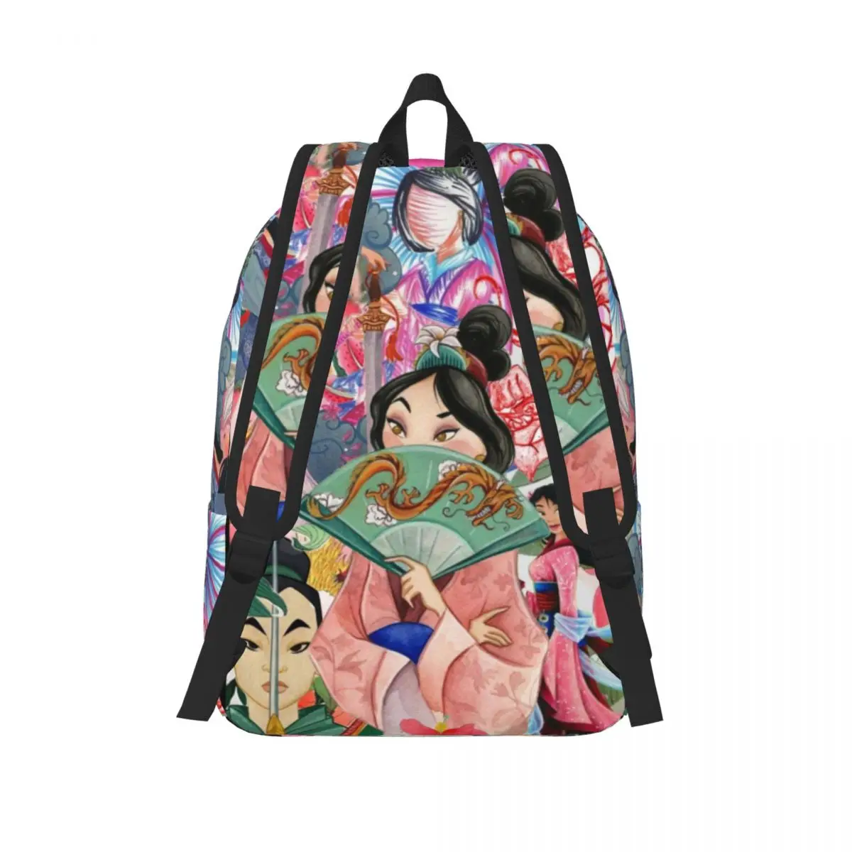 Custom 3D Print Mulan Canvas Backpacks for Girls Boys School College Travel Bags Men Women Bookbag Fits 15 Inch Laptop