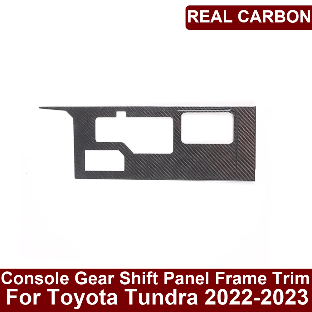 LHD Real Dry Carbon Fiber Interior Center Console Gear Shift Panel Frame Cover Trim Decoration Mode-A For Toyota Tundra 2022-23