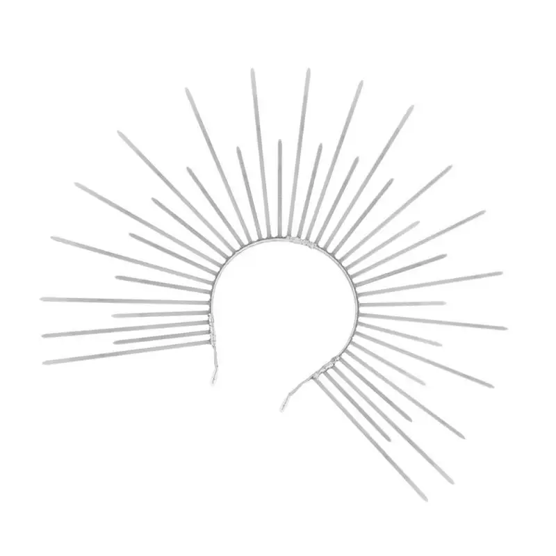 エレガントな輝きの王冠、ウェディングヘッドバンド、バロックティアラ、ヘアバンド、女性用アクセサリー、コスプレ衣装小道具、教会用ヘアバンド