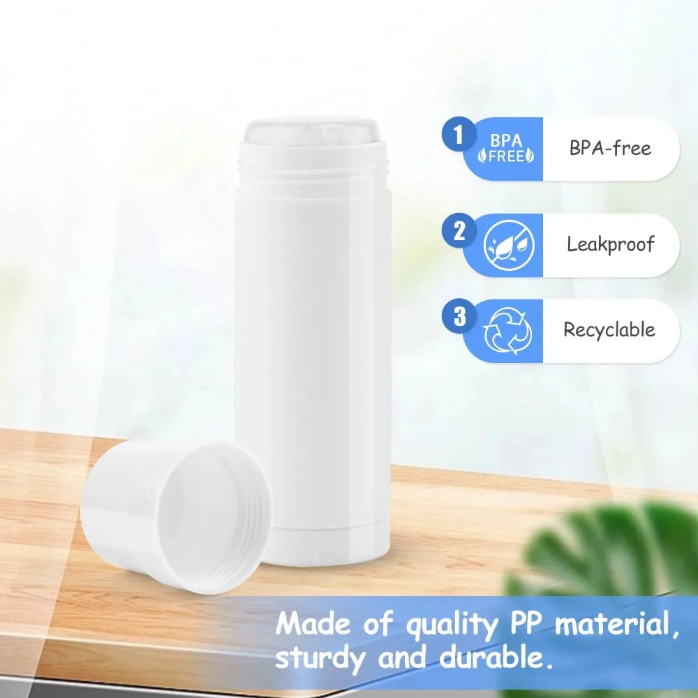 حاوية مزيل العرق البلاستيكية البيضاء، وأنابيب قضيب شبك فارغة، وزجاجات عصا مرهم، وأنابيب تعبئة مزيل العرق على شكل قبة