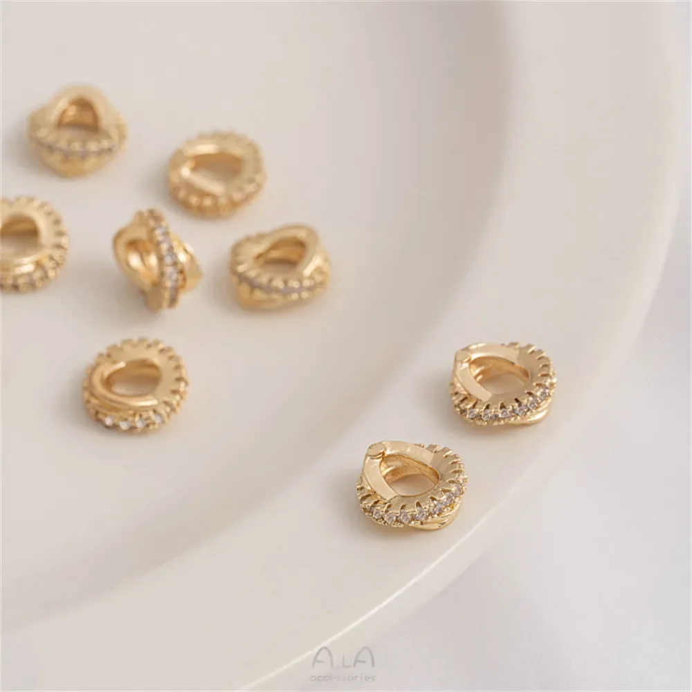 14K Gold Plating Knot Twist Ring Spacer Bead Ferrule Accessories Handmade DIY Earrings Bracelets Ear Jewelry Handmade Materials