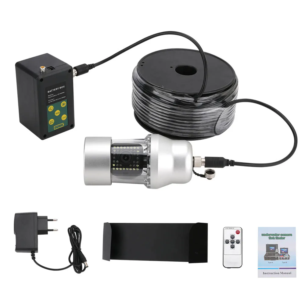 

360 Degree Rotating 100m Underwater Fishing Camera With IP68 Waterproof 38 LEDs For ICE River Sea Fishing