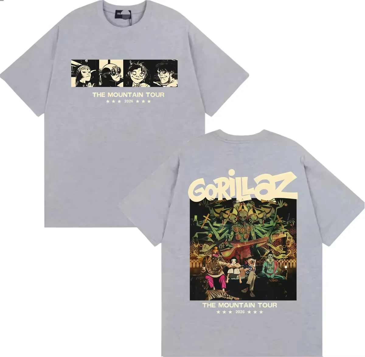 Gorillaz Band The Mountain Tour Graphic 2026 T-Shirt, 100 % Baumwolle, Unisex-T-Shirt für Herren und Damen, Y2k, beliebtes, lässiges Fan-T-Shirt mit O-Ausschnitt – Detail 14