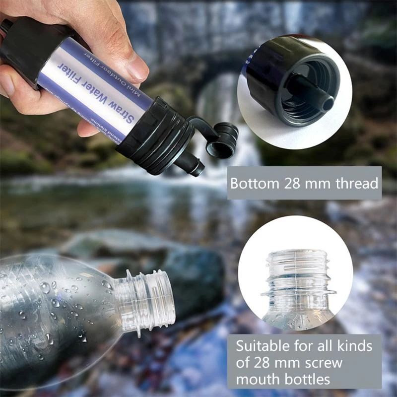 K0EA Portable Water Filter Straw Personal Camping Filtration System Gear for Hiking Camping Travel/Emergency Preparedness