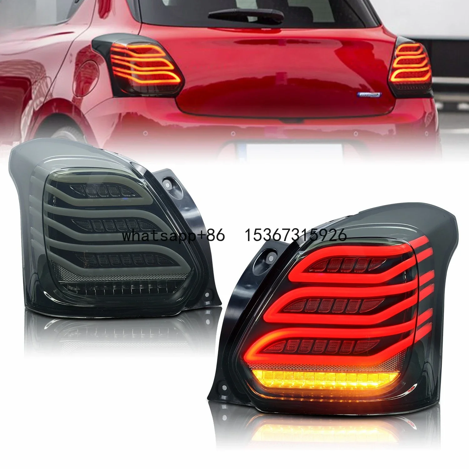 

MRD For Suzuki Swift 2016 2018 2020 LED Tail Light Brake Light Reversing Lamp Turn Signal Rear Light With Two Housing Color