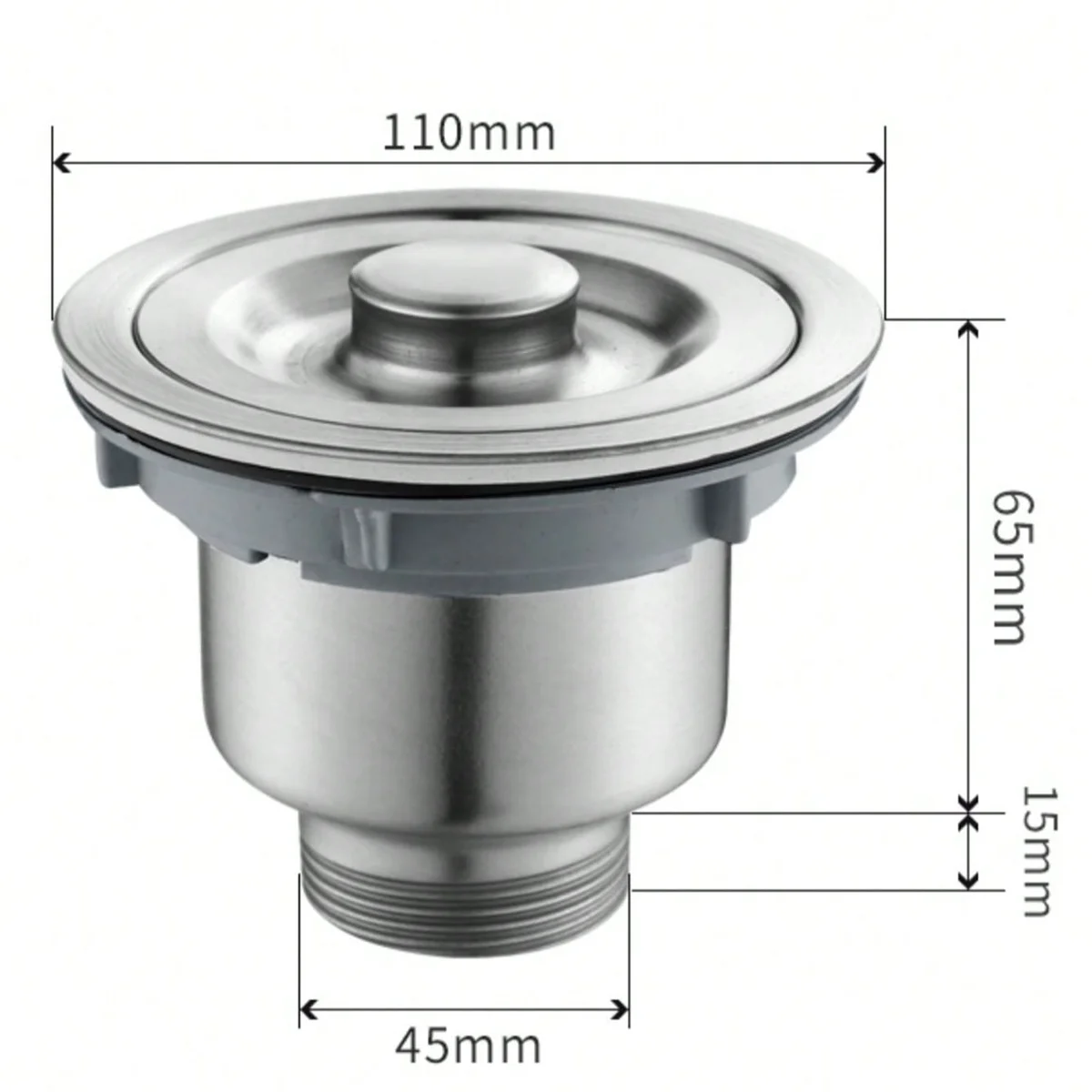ワンピースステンレス鋼シンクフィルターバスケット、キッチンステンレス鋼洗面台シンク水切りアクセサリー食器洗い機シングルと