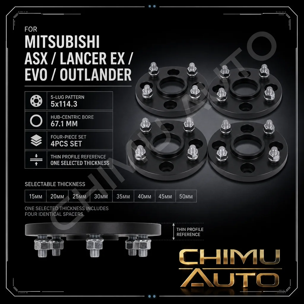 【CHIMU AUTO】FOR Mitsubishi ASX Lancer EX EVO Outlander 5x114.3 Hub Centric Wheel Spacers 67.1mm 4PCS Set 15-50mm