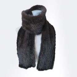 Men's Real Mink Fur Long Scarf Women Winter Warm Neckerchief Wraps Black Brown