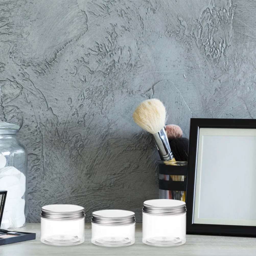 3Pcs Empty Cream Jars Premium Plastic Lotion Containers for Travel Skincare Storage Round Screw Top Refillable Sample Bottles