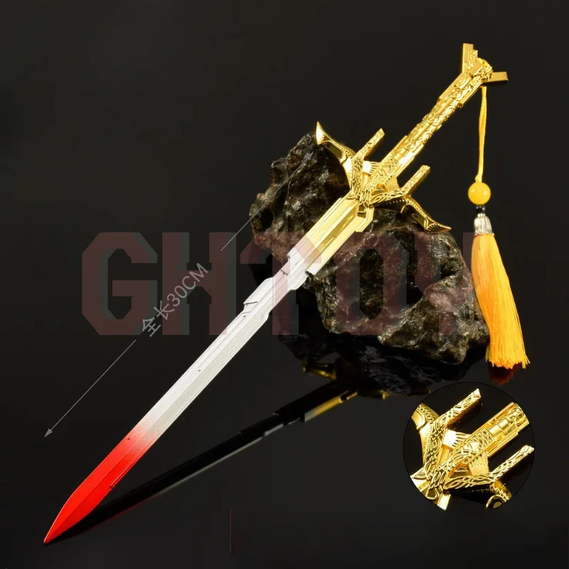 30cm/11.81in Game Peripherals Hall of Valor Sword of Oath of Victory Metal Weapon Models Real Steel Swords Crafts Boy toys Gifts
