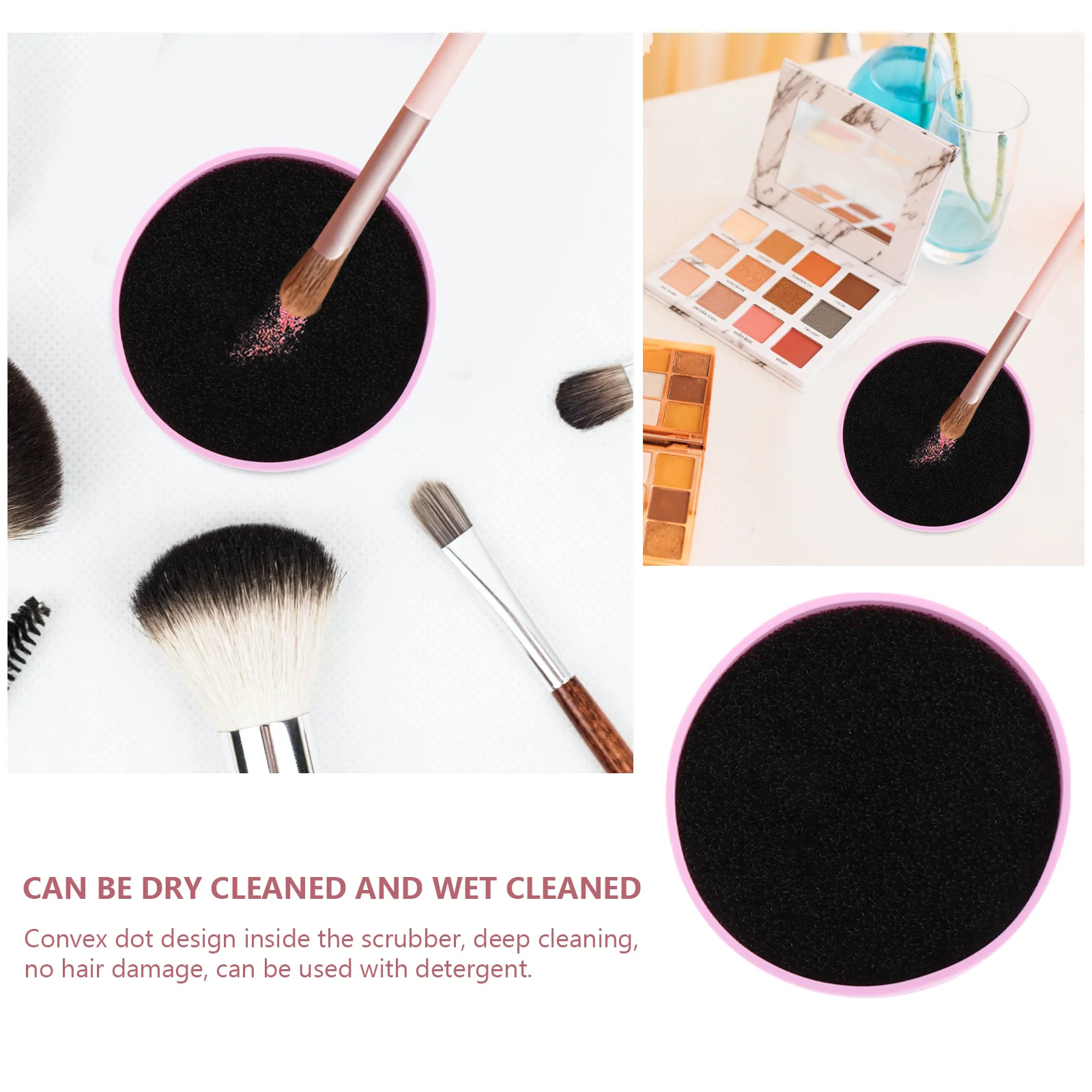 4Pcs Makeup Brush Cleaning Sponge Portable No Water Needed Easy to Carry Reusable for Home Travel Business Trips Eye Shadow